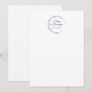 Bloemenlavendel harten krans notitiekaartje