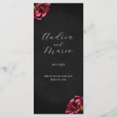 Bloemenlelie donker gotisch bruiloft menu (Achterkant)