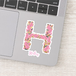 Bloemenletter H custom gesneden vinyl stickers