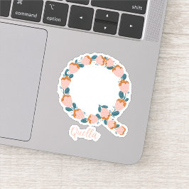 Bloemenletter Q custom gesneden vinyl stickers