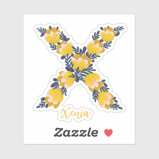 Bloemenletter X op maat gesneden vinyl stickers (Vel)