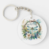 Bloemenlibel Eén dag tegelijk Sleutelhanger (Voorkant)