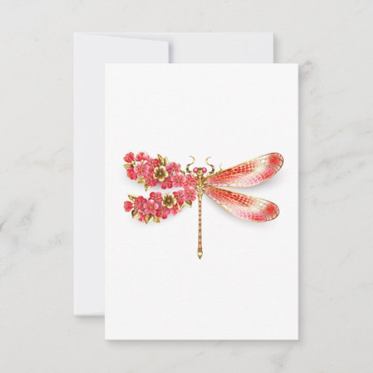 Bloemenlibel met sieraden sakura bedankkaart (Voorkant)