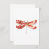 Bloemenlibel met sieraden sakura bedankkaart (Voorkant / Achterkant)