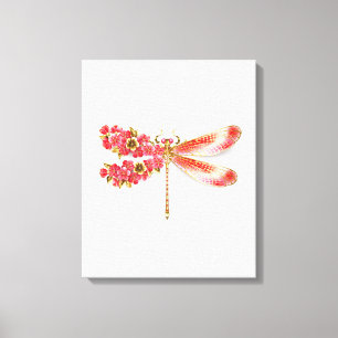 Bloemenlibel met sieraden sakura canvas afdruk