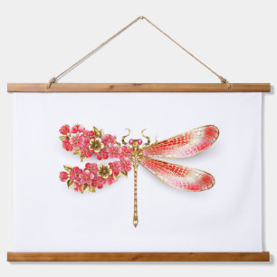 Bloemenlibel met sieraden sakura hangend wandkleed