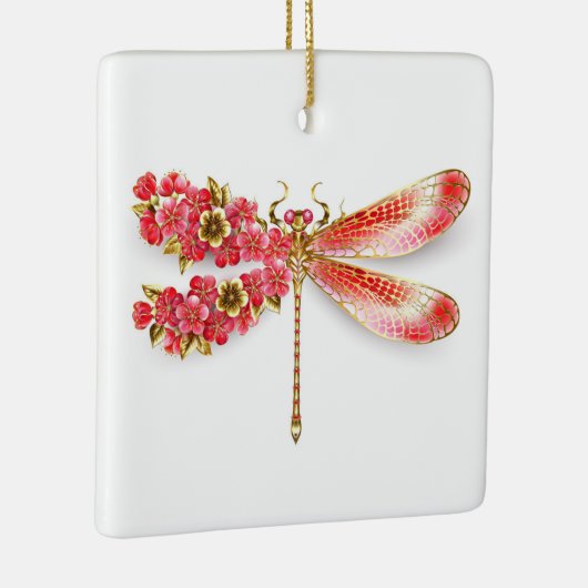 Bloemenlibel met sieraden sakura keramisch ornament (Rechts)