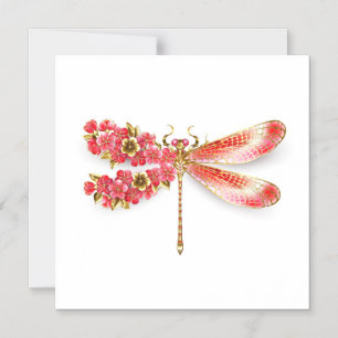 Bloemenlibel met sieraden sakura magnetische uitnodiging