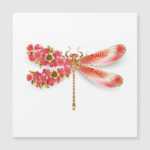 Bloemenlibel met sieraden sakura magnetische uitnodiging