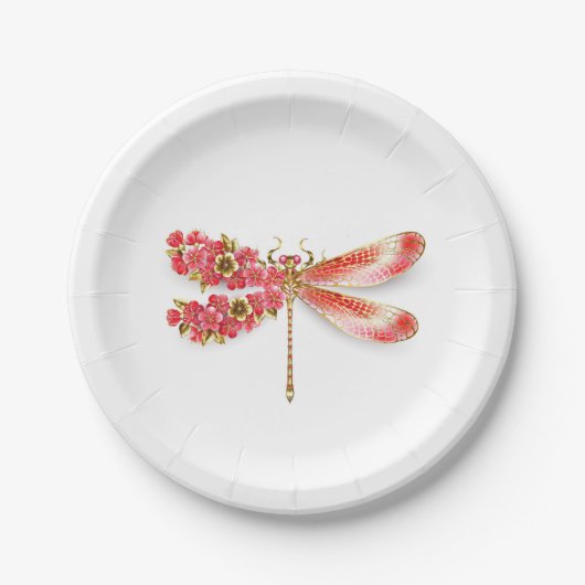 Bloemenlibel met sieraden sakura papieren bordje (Voorkant)