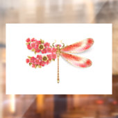 Bloemenlibel met sieraden sakura raamsticker (Vel 2)