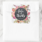 bloemenliefde en bedankt sticker bruiloft (Tas)