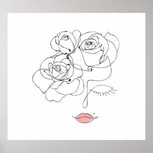 Bloemenlijn Art: Minimal Woman. Poster