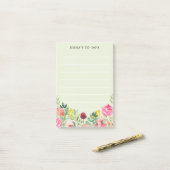 Bloemenlijn gepersonaliseerd om lijstnotities te m post-it® notes (Op bureau)