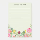 Bloemenlijn gepersonaliseerd om lijstnotities te m post-it® notes (Voorkant)