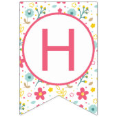 Bloemenluiaard Gelukkige Verjaardagsfeestbanner Vlaggetjes (Tweede vlag)