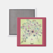 bloemenmagneton magneet (Voorkant / Achterkant)