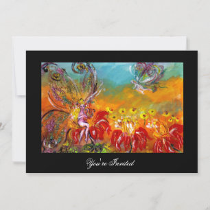 BLOEMENMAKENDE BLOEMENFEE Fantasie Rode Zwarte Uit Kaart