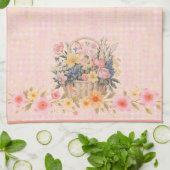 Bloemenmand  geïnspireerde keukenhanddoek (Gevouwen)