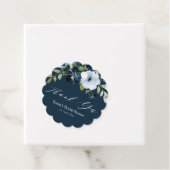 Bloemenmarine blauw vrijgezellenfeest dank u bedankjes labels (In situ)