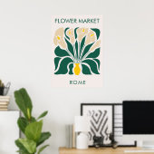Bloemenmarkt Abstract Retro Calla Lily Poster (Thuiskantoor)