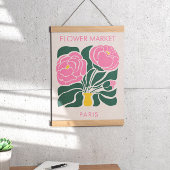 Bloemenmarkt Abstracte Retro Pioen Poster