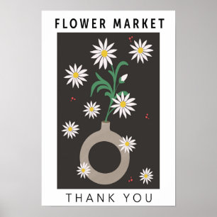 Bloemenmarkt Bedankt Poster