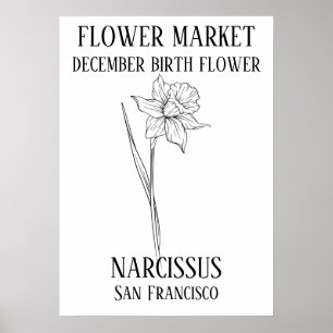 Bloemenmarkt Geboortebloem DECEMBER Art Print