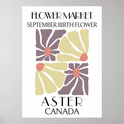 Bloemenmarkt Geboortebloem SEPTEMBER Kunstdruk Poster (Voorkant)