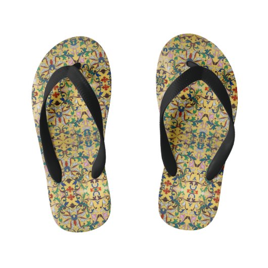Bloemenmarkt  Geel Wildflower Botanical Kinder Teenslippers (Voetbed)
