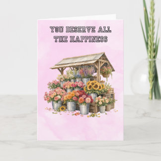 Bloemenmarkt Groet Je Komt Alle Geluk Toe Kaart