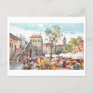 Bloemenmarkt in Nice, Frankrijk, Briefkaart