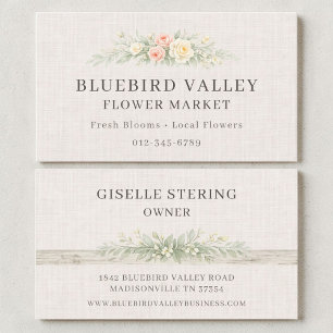 Bloemenmarkt Landelijk Shabby Chic Linnen Visitekaartje