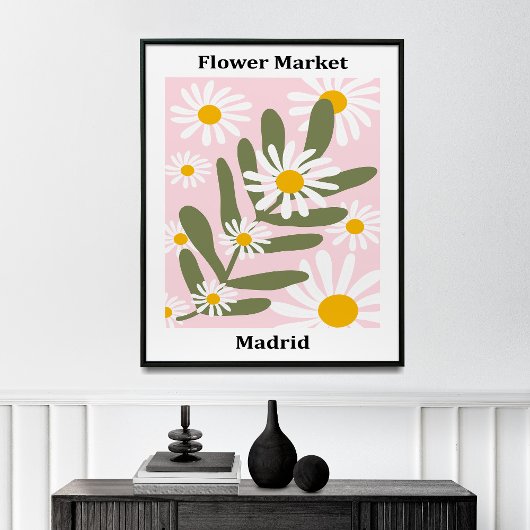 Bloemenmarkt Madrid, Wall Art Design Canvas Afdruk