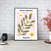 Bloemenmarkt Madrid, Wall Art Design Canvas Afdruk