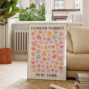 Bloemenmarkt New York lente bloementuin Poster
