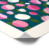 Bloemenmarkt Praag Tulpen Navy blauw en roze Poster (Hoek)