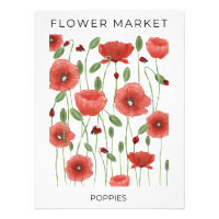Bloemenmarkt Rode papavers en lieveheersbeestjes