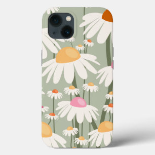 Bloemenmarkt Tokio Retro Madeliefjes Salie Groen iPhone 13 Hoesje