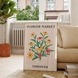 Bloemenmarkt Toronto Roze Gele Madeliefjes Bloemst Poster