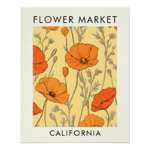 Bloemenmarkt van de staat Californië Perfect Poster