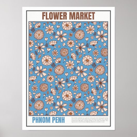 Bloemenmarkt Zuidoost-Azië Phnom Penh Poster (Voorkant)