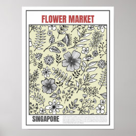 Bloemenmarkt Zuidoost-Azië Singapore Poster