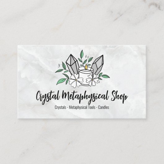 Bloemenmarmer metafysische winkel visitekaartje (Voorkant)