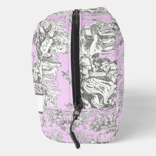  bloemenmeertje roze toile de jouy monogram ac toilettasje (Rechts)