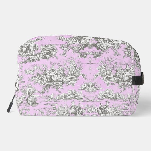  bloemenmeertje roze toile de jouy monogram ac toilettasje (Achterkant)