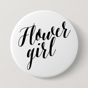 Bloemenmeisje Black Script Button