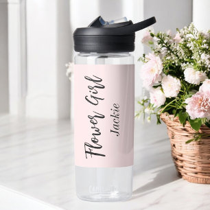 Bloemenmeisje Blush Roze Bruiloftsfeest Waterfles