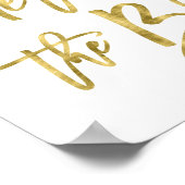 Bloemenmeisje bord poster goud folie-effect 8x12 (Hoek)