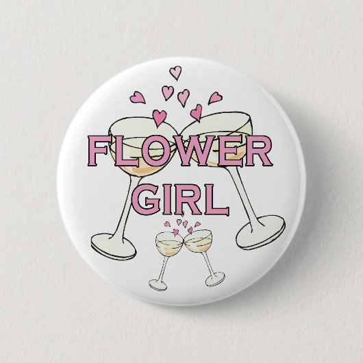 Bloemenmeisje Bruiloft ID Button (Voorkant)